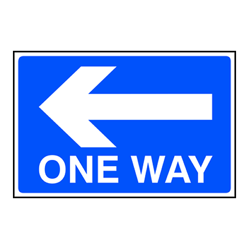 One Way Arrow Left Sign - FMX, 600 X 400mm